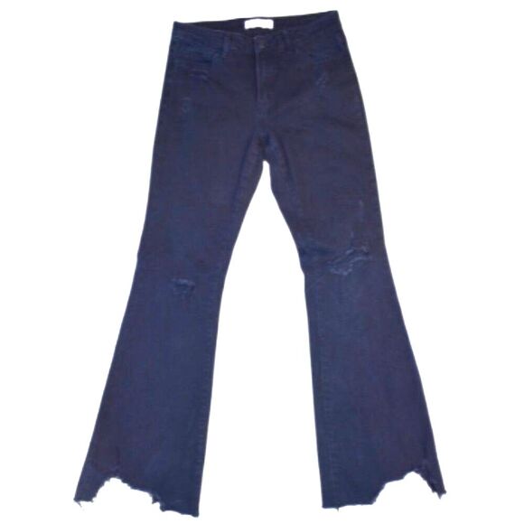 Flying Monkey Black Distressed Bell Bottom Jeans Women’s Size 28 - Picture 1 of 10